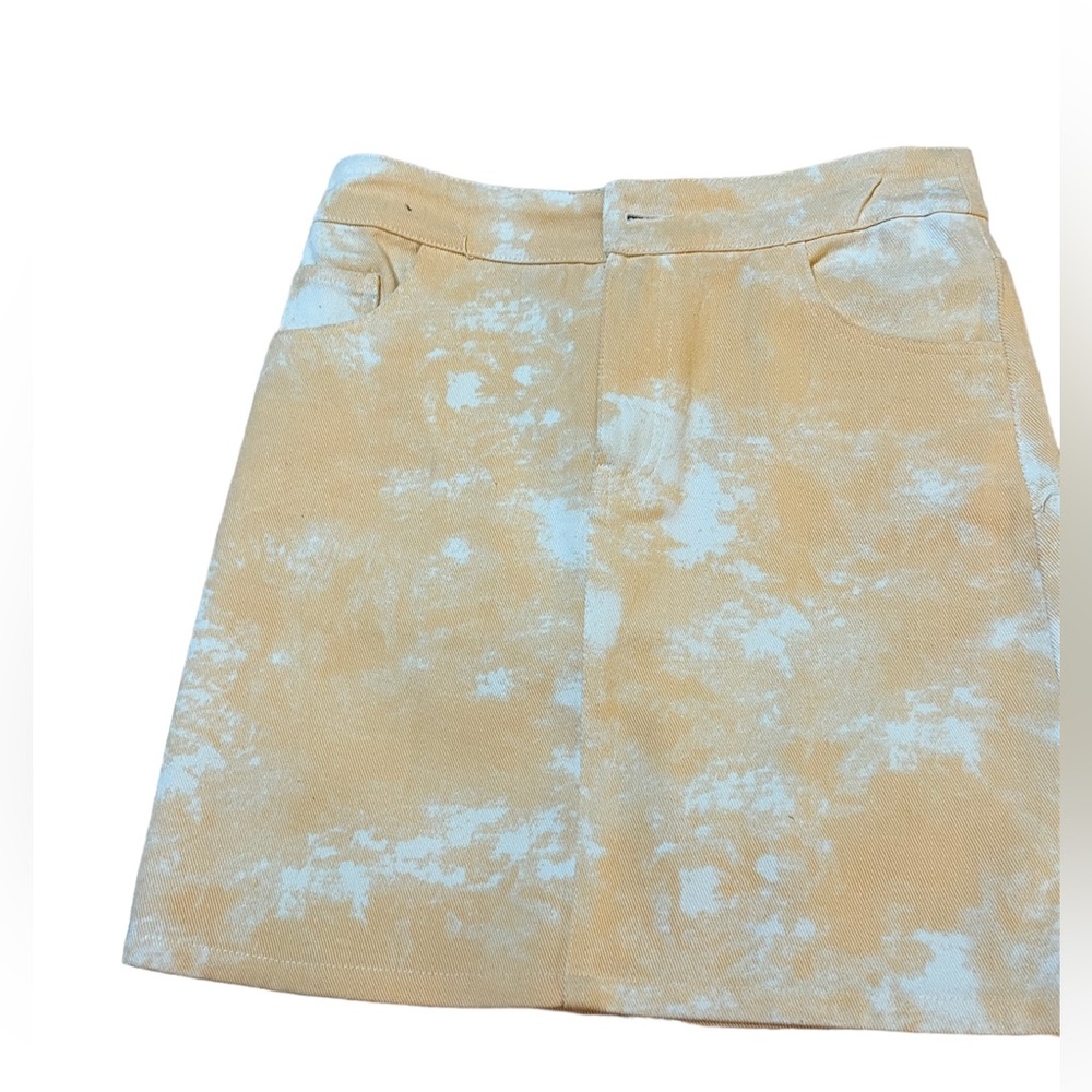 Jean skirt -‎ orange distressed skirt